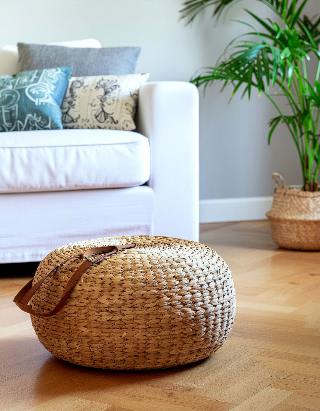 Woven Storage Basket - 30 living room vignette ideas