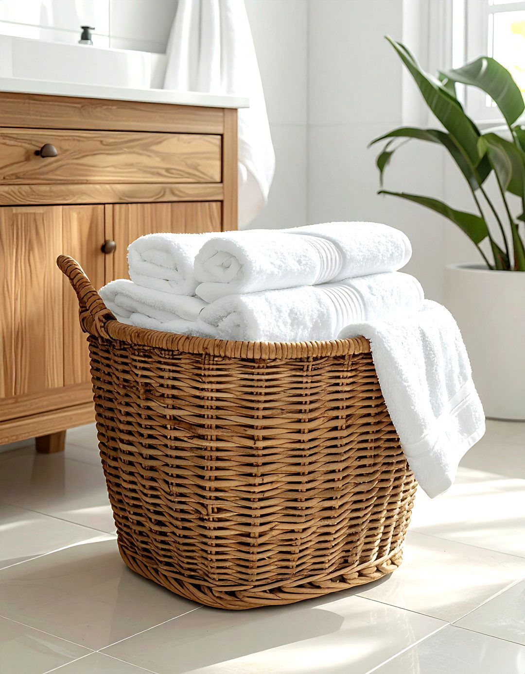 Woven Storage Basket - 30 bathroom soft settings