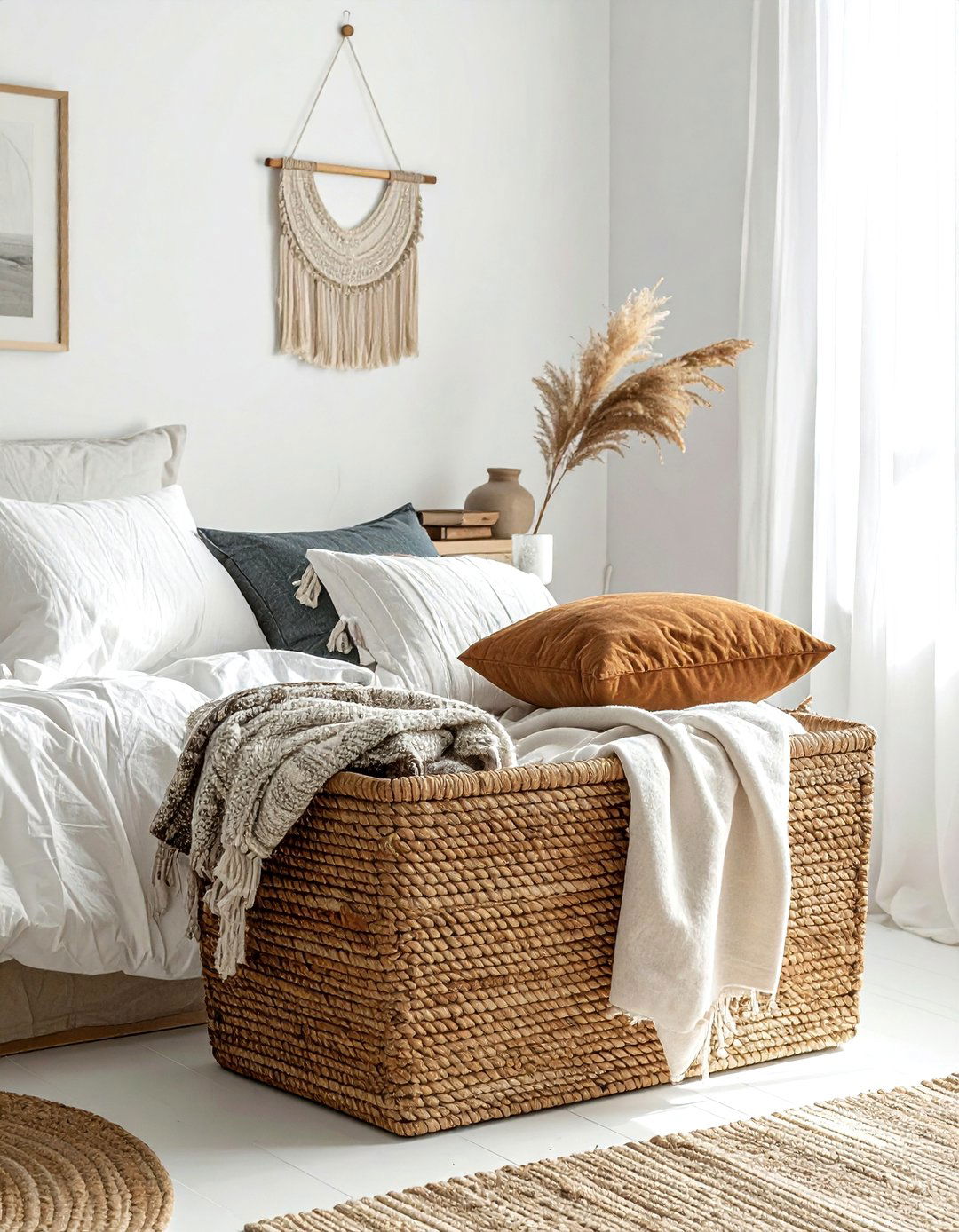 Woven Storage Basket - 30 thrifted bedroom ideas