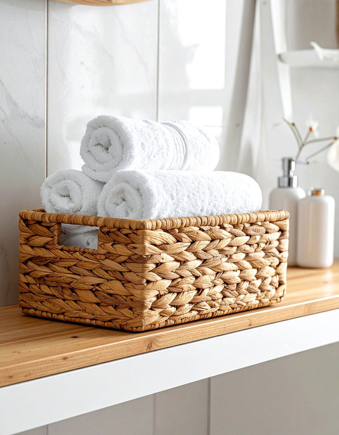 Woven Storage Basket - 30 bathroom vanity accent ideas