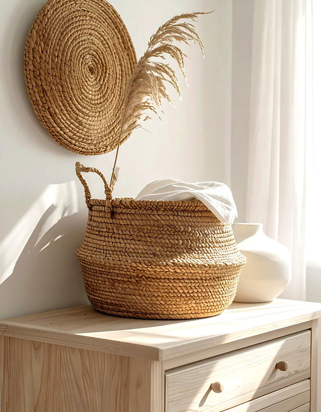 Woven Storage Basket - 30 chest of drawers decor ideas