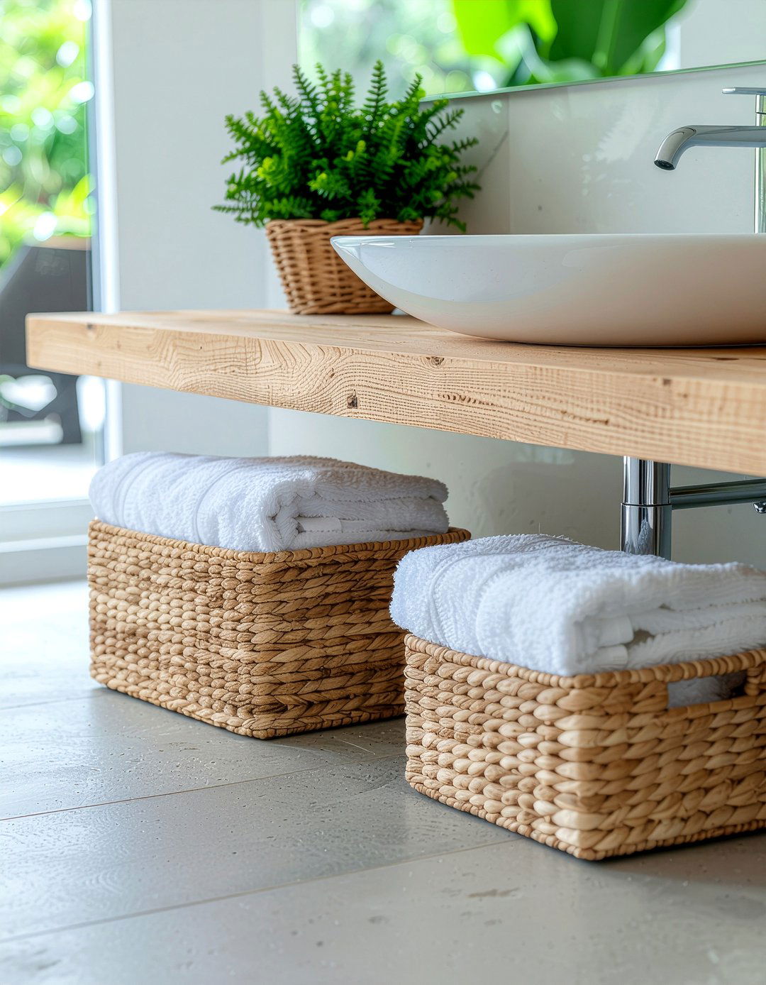 Woven Storage Baskets - 30 bathroom final detail ideas