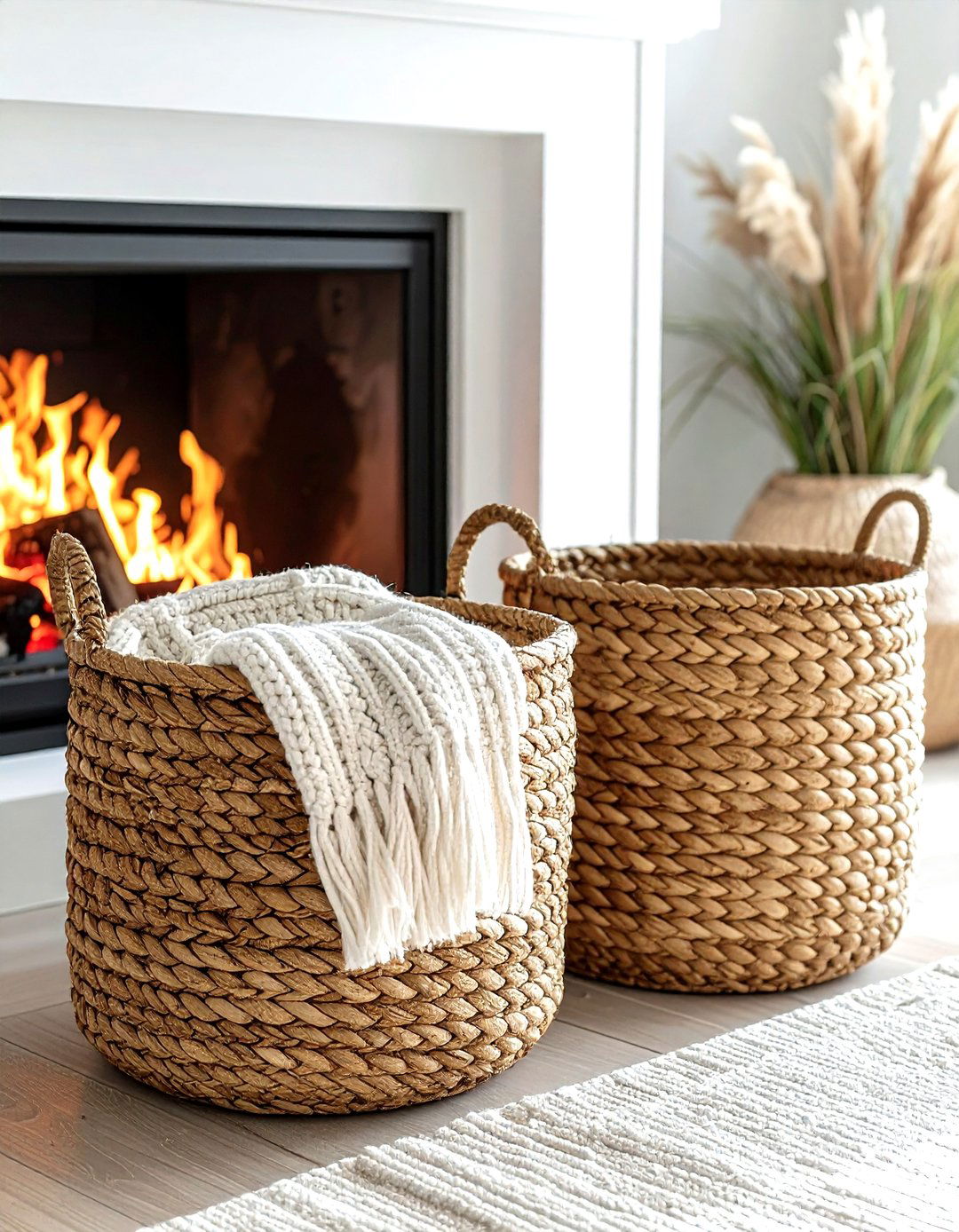 Woven Storage Baskets - 30 living room finishing touches ideas
