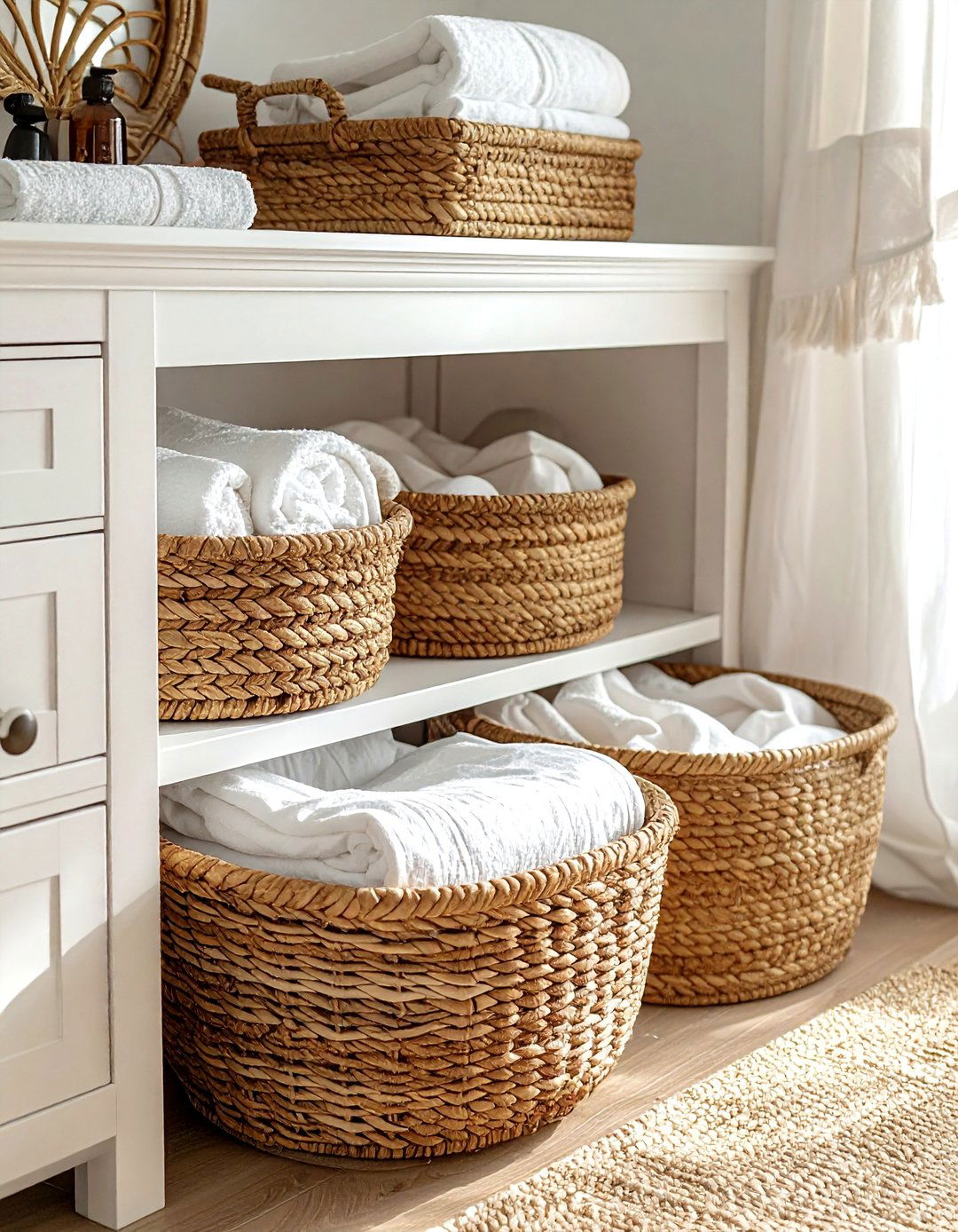 Woven Storage Baskets - 30 bathroom finishing touches ideas