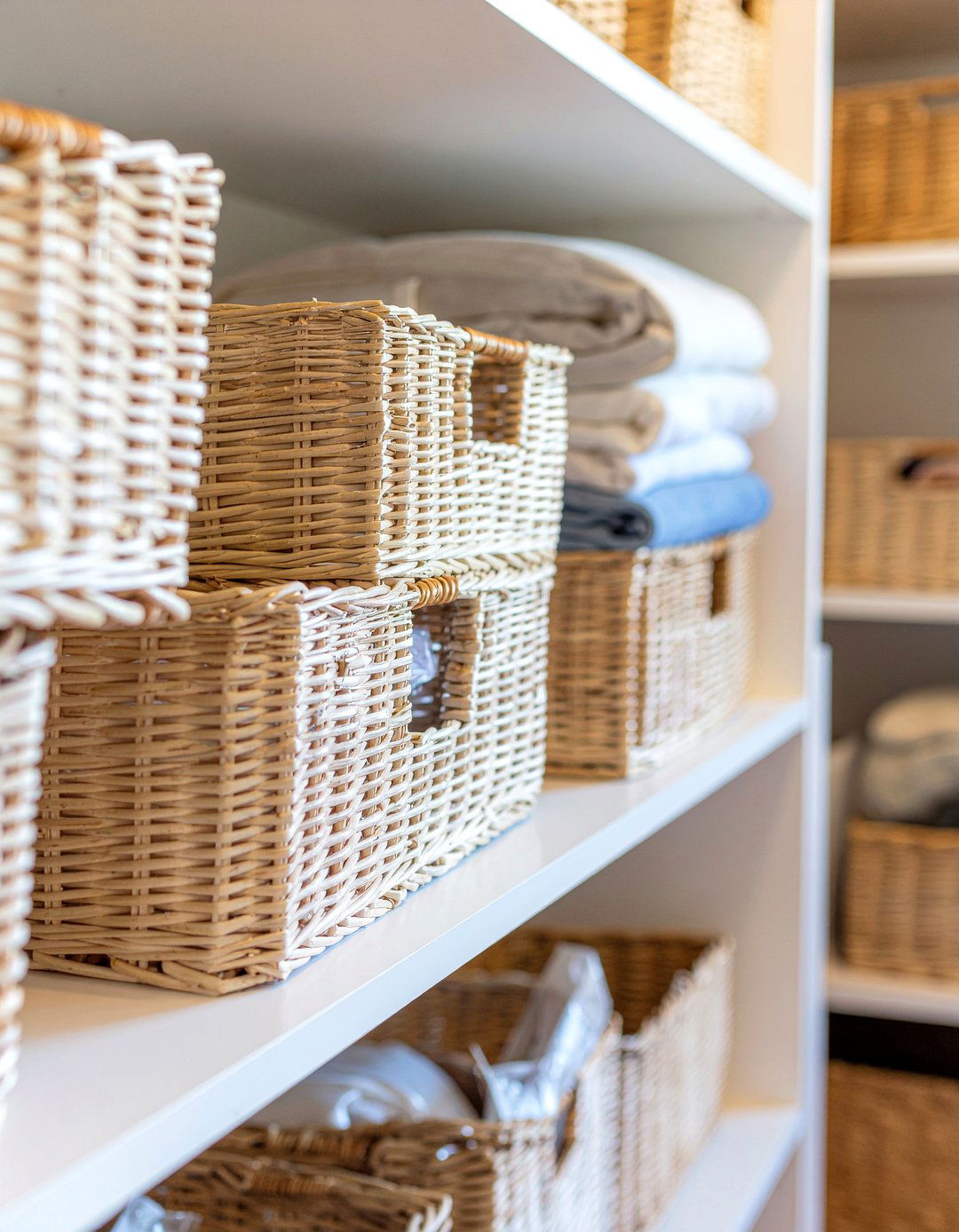 Woven Storage Baskets - 30 pantry organization kitchen ideas