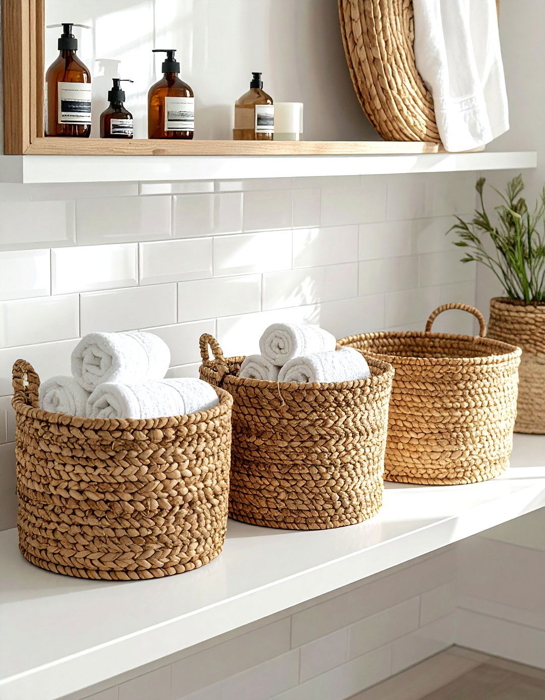 Woven Storage Baskets - 30 spa-like decor ideas
