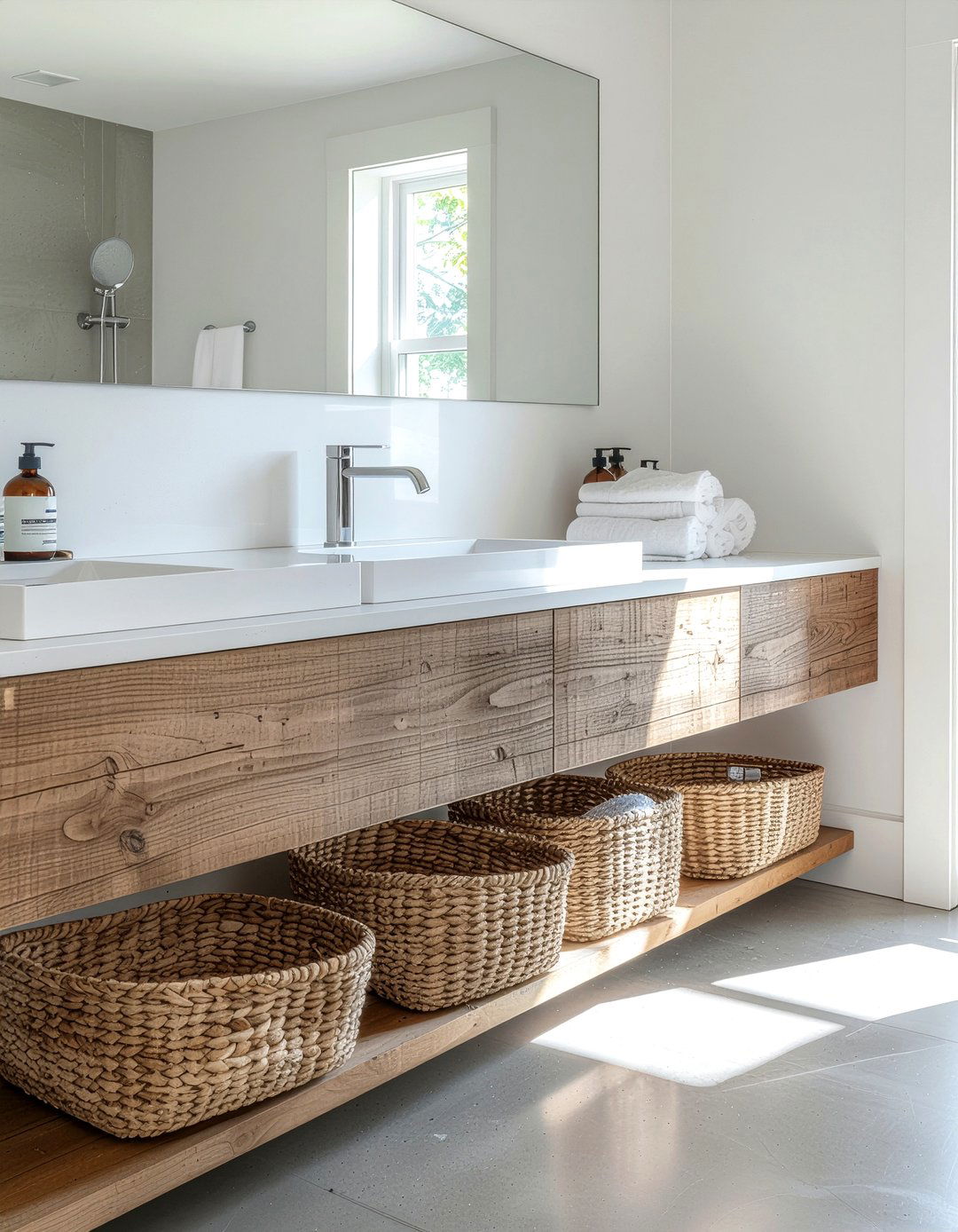 Woven Storage Baskets - 30 bathroom refresh ideas