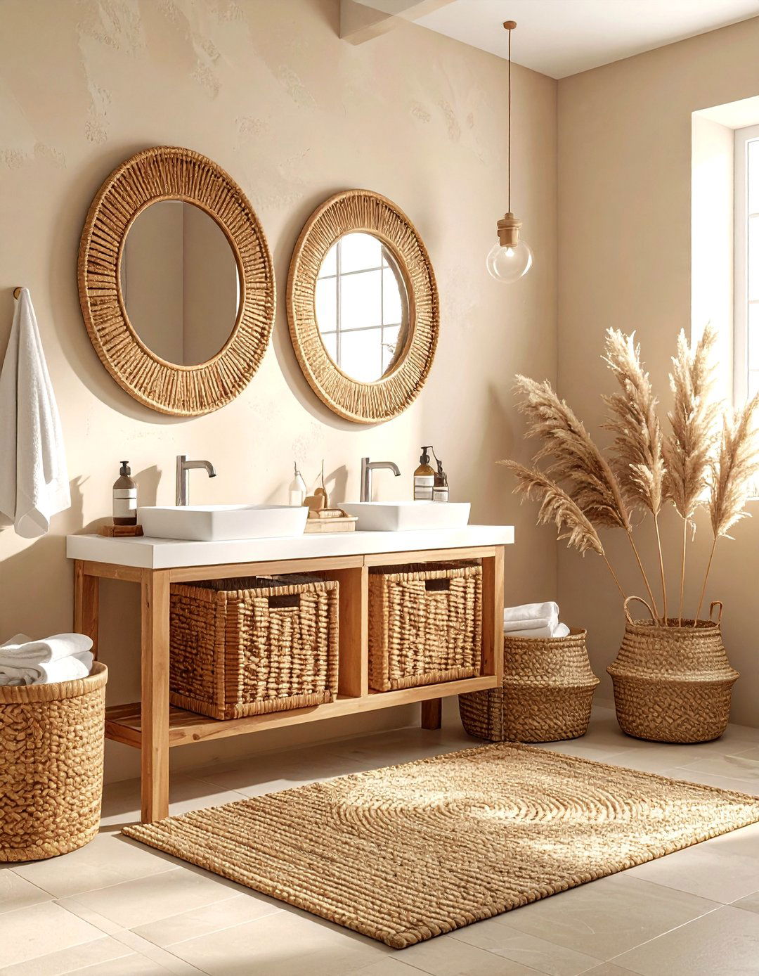 Woven Texture Bathroom - 30 bathroom warm settings
