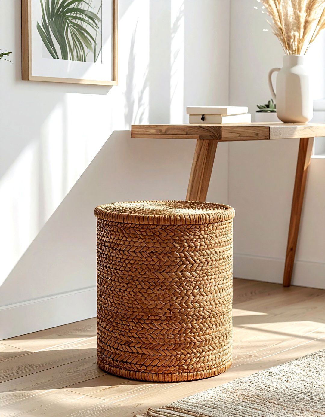 Woven Trash Can - 30 woven basket ideas