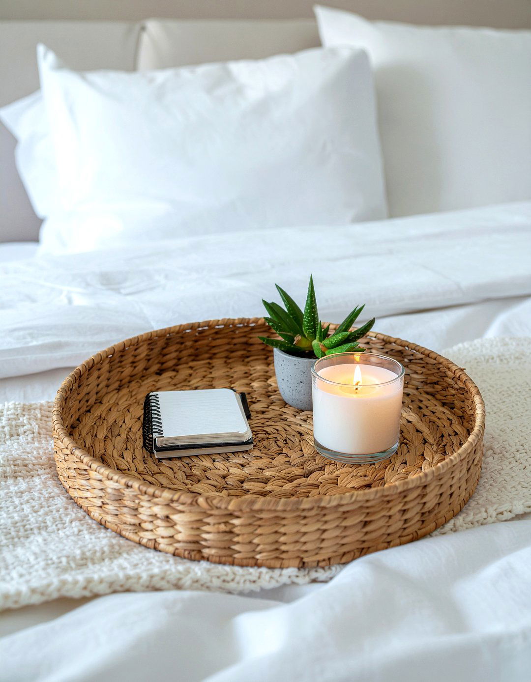 Woven Tray - 30 woven bedroom ideas