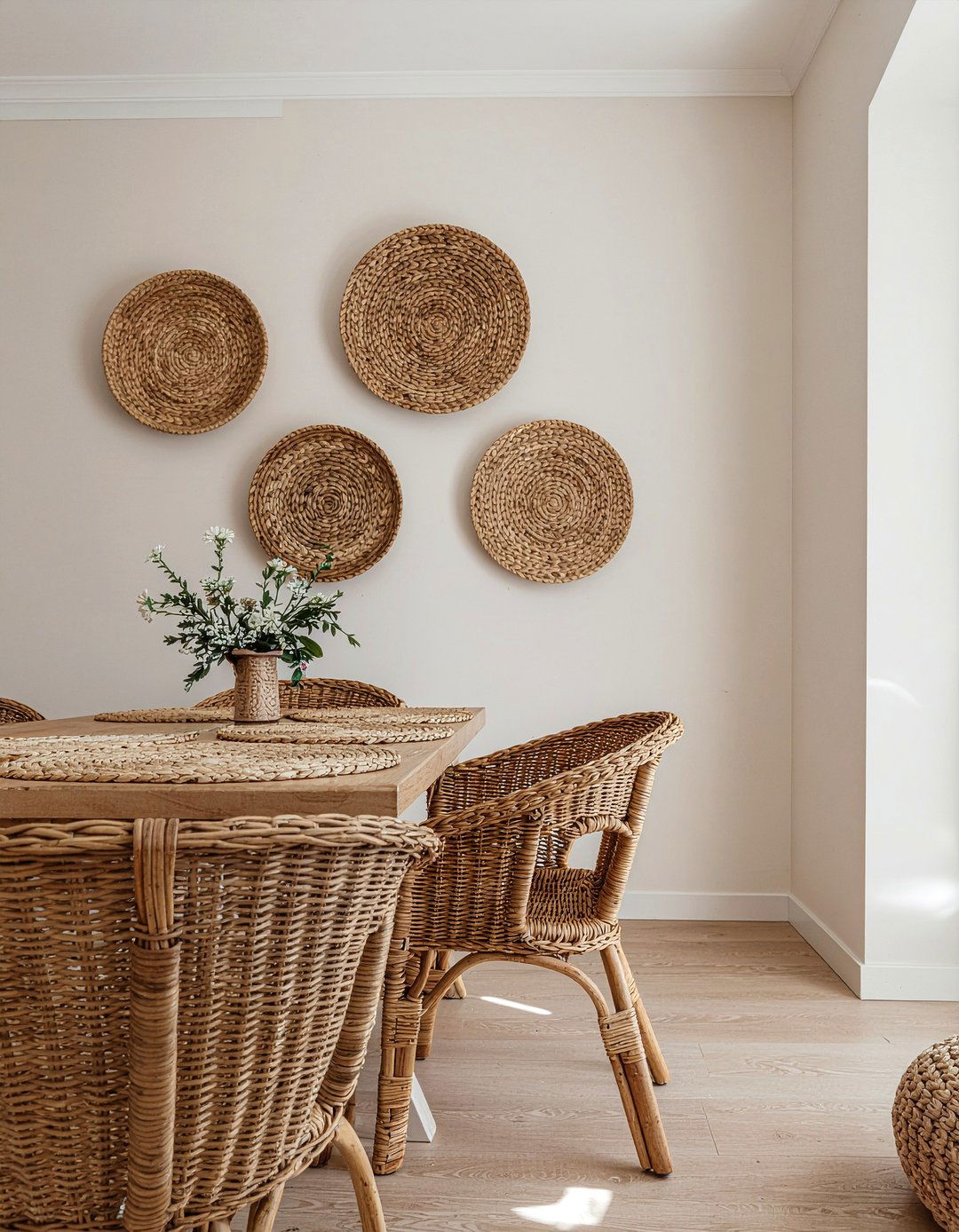 Woven Wall Baskets - 30 rental dining room ideas