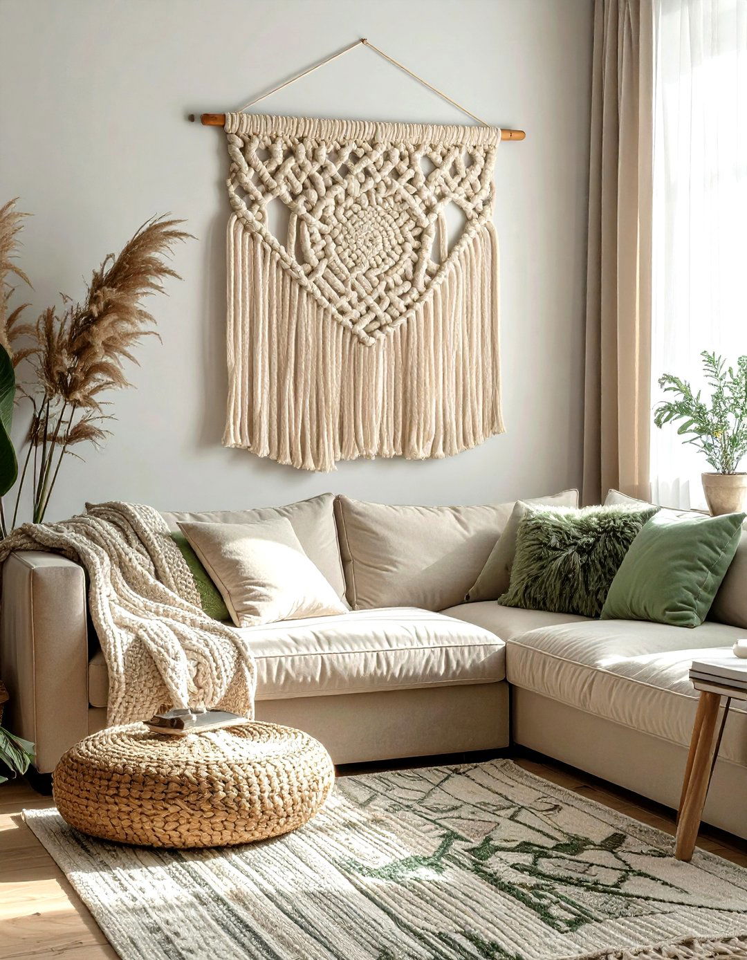 Woven Wall Hanging - 30 soft texture living room ideas