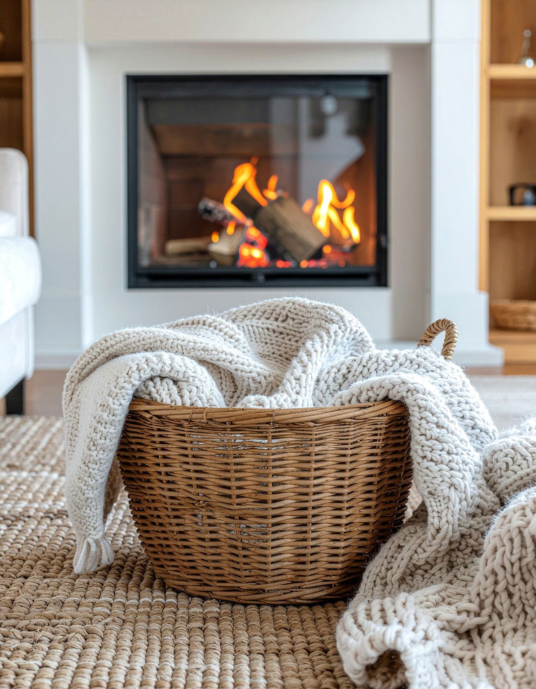 Woven Wicker Basket - 30 light academia living room ideas