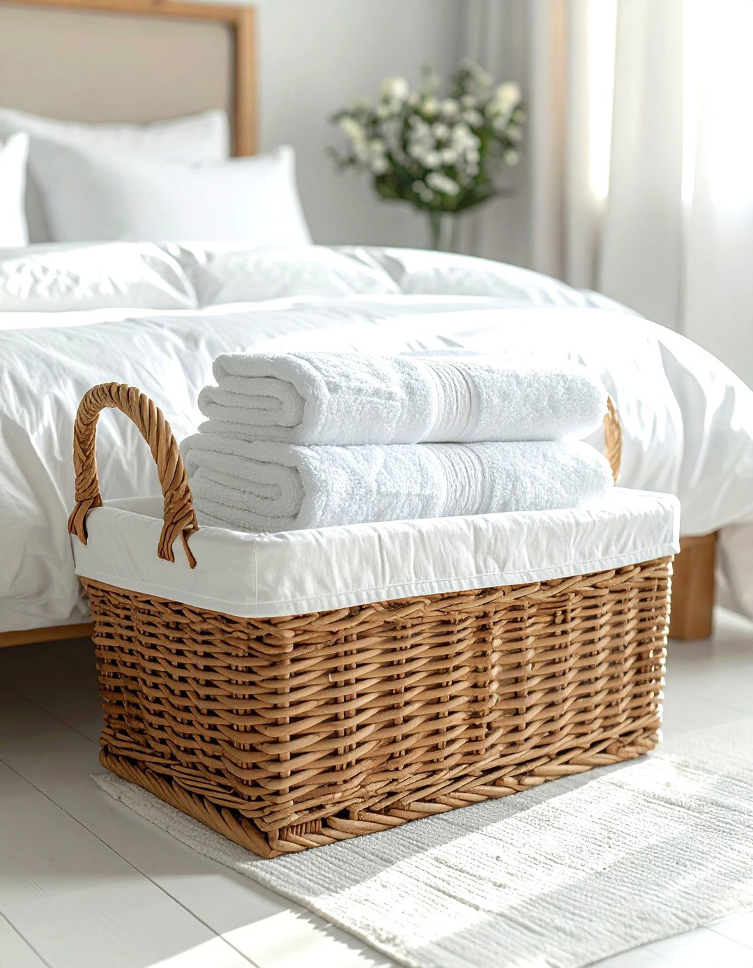 Woven Wicker Basket - 30 bathroom under bed storage ideas
