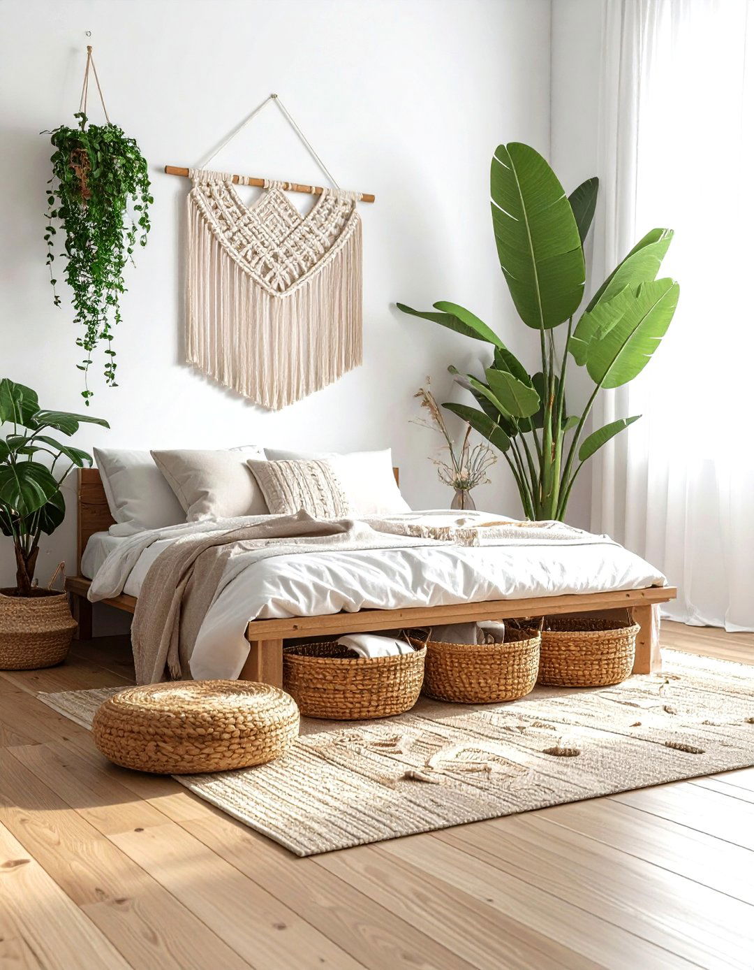 Woven Wicker Baskets - 30 living room under bed storage ideas