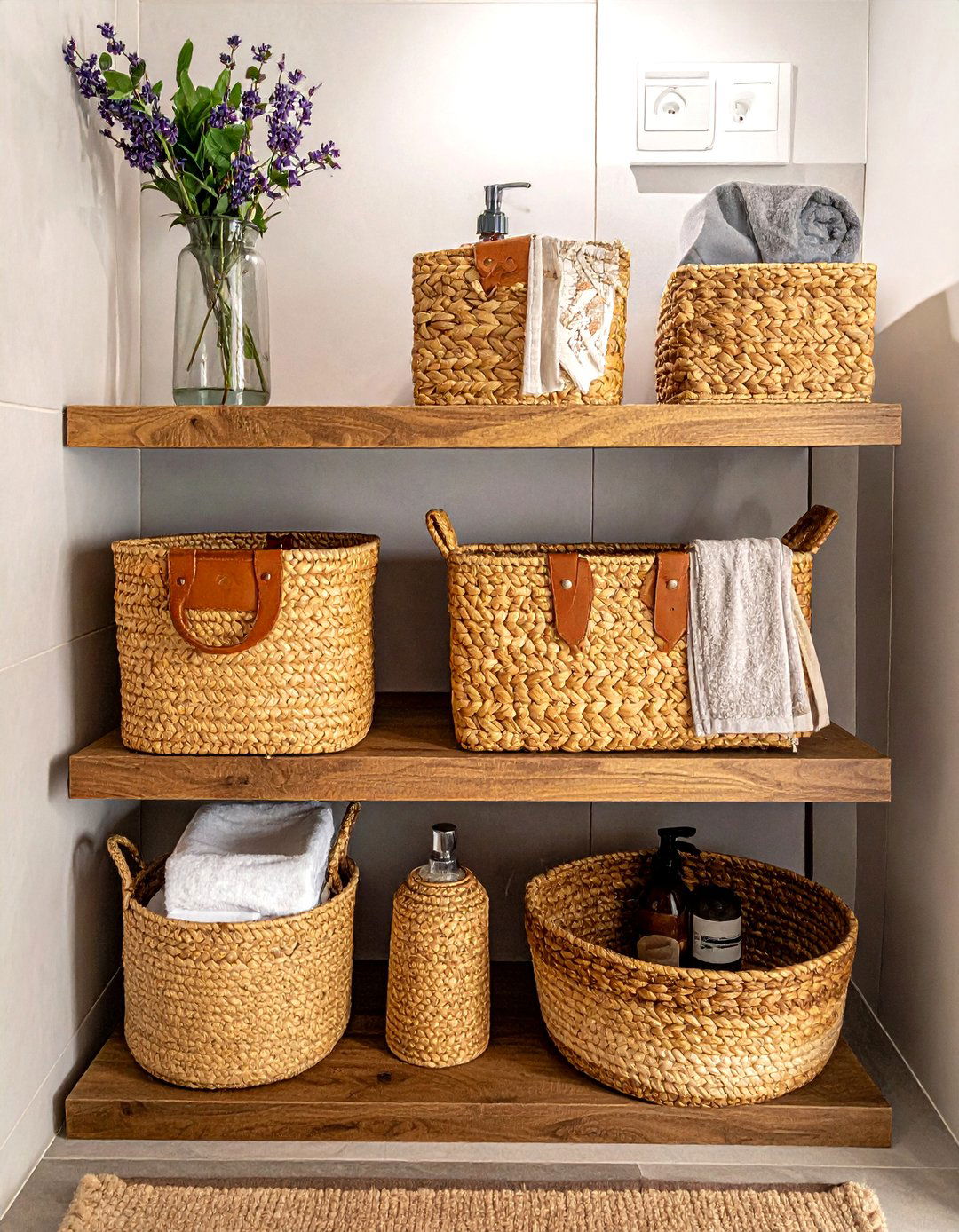 Woven Wicker Baskets - 30 under sink bathroom storage ideas