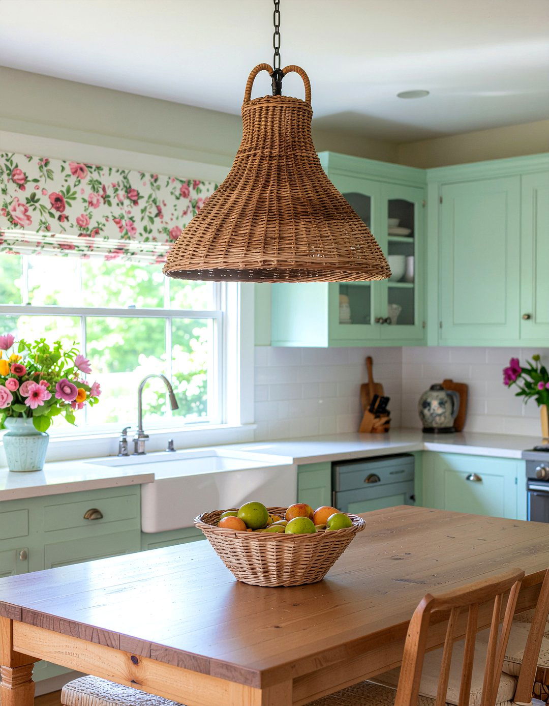 Woven Wicker Kitchen Pendant - 30 rattan pendant kitchen ideas