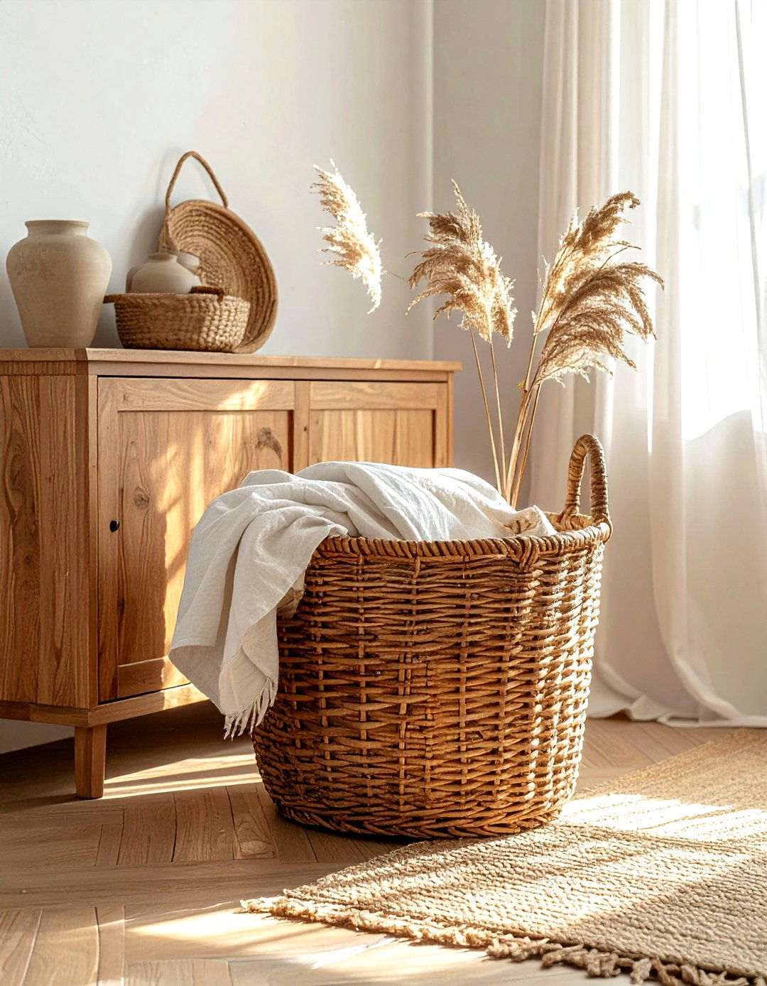 Woven Willow Basket - 30 woodland dining room ideas