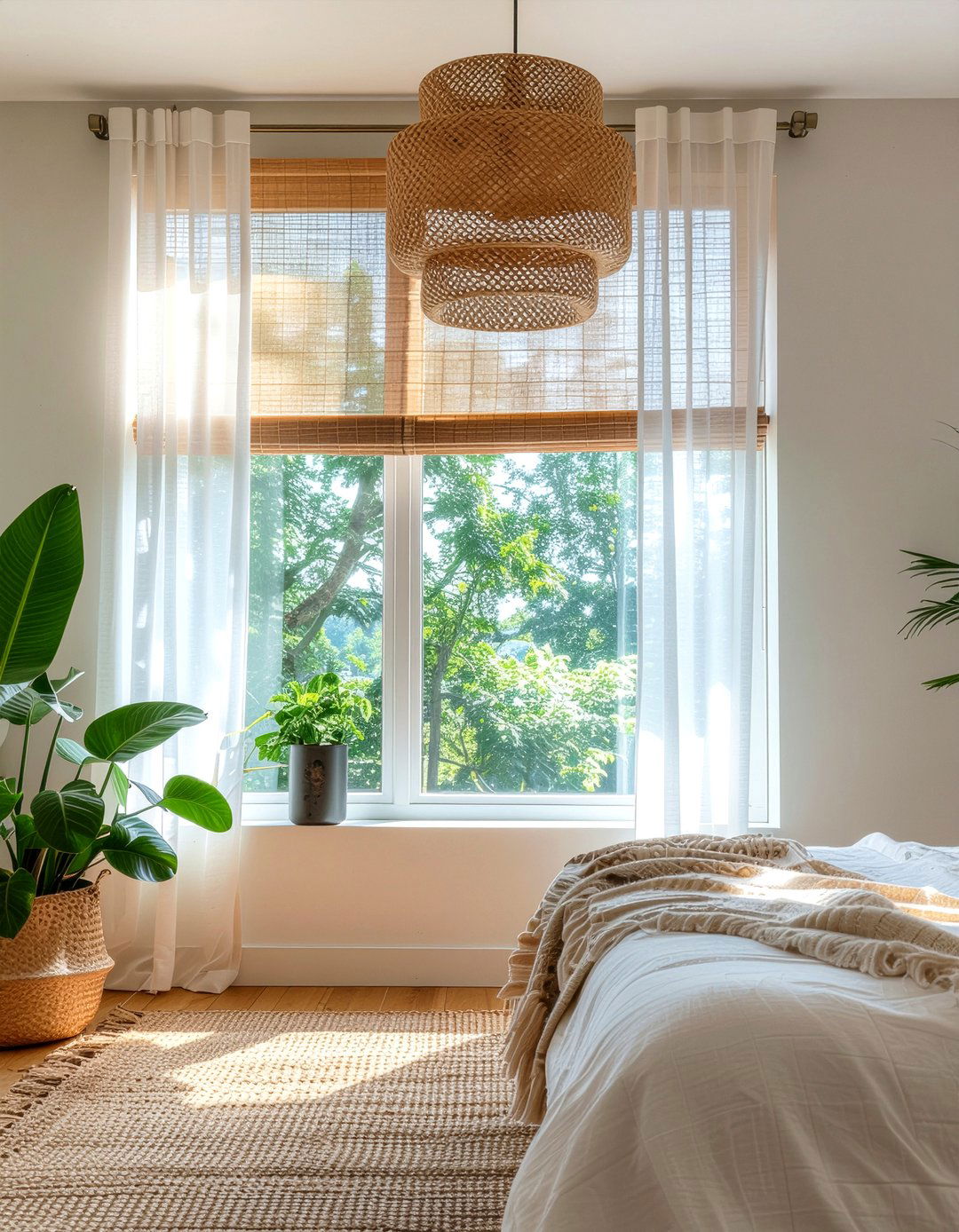 Woven Window Shade - 30 handwoven bedroom ideas