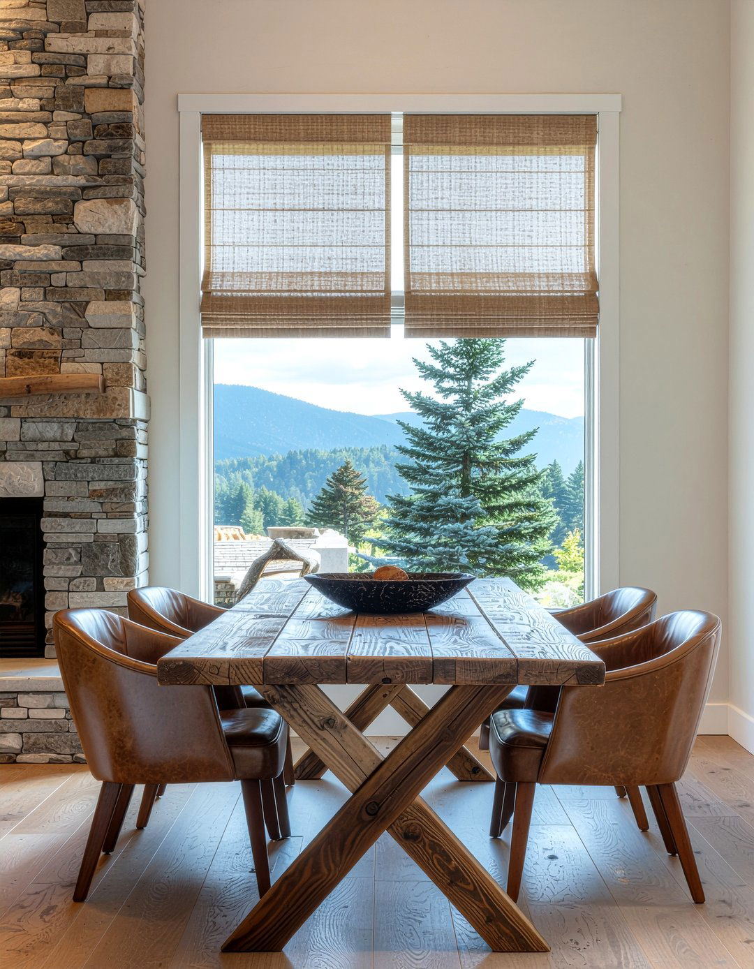 Woven Wood Roman Shades - 30 dining room roman shade ideas