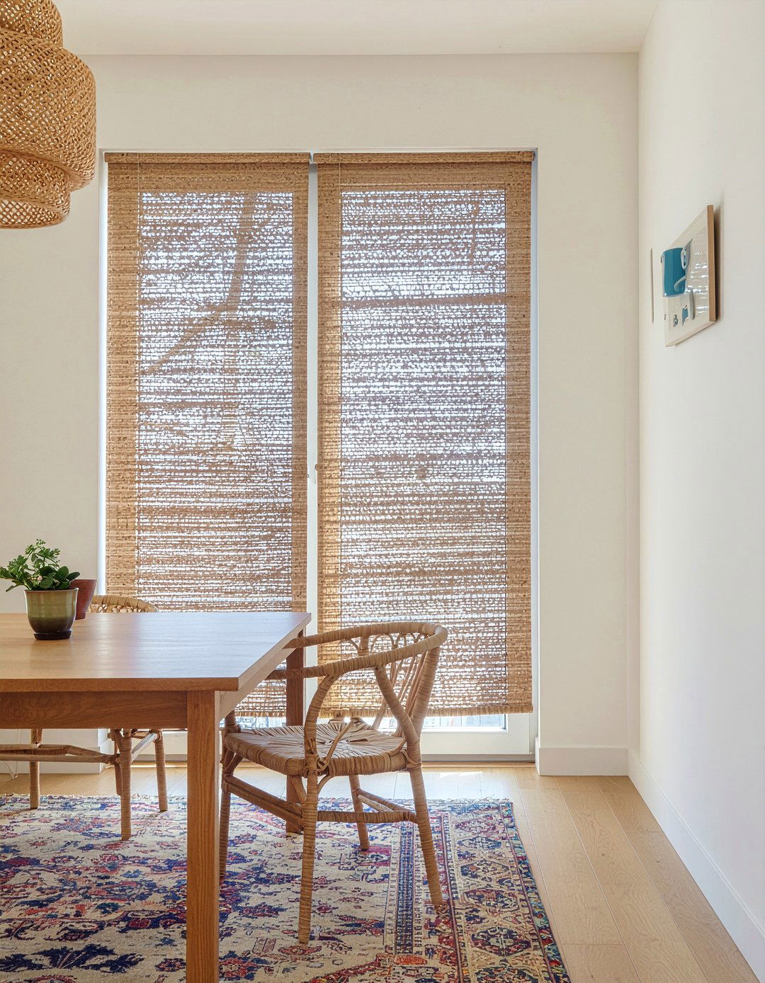 Woven Wood Shades - 30 dining room blinds ideas