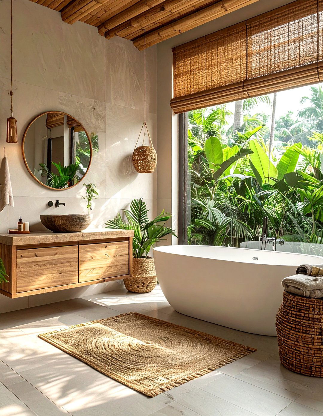 Woven Wood Shades Bathroom - 30 bathroom window ideas