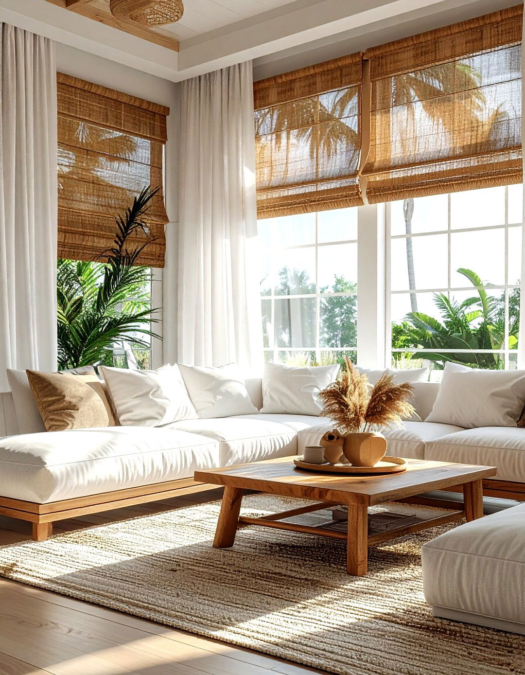 Woven Wood Window Shades - 30 natural wood decor ideas