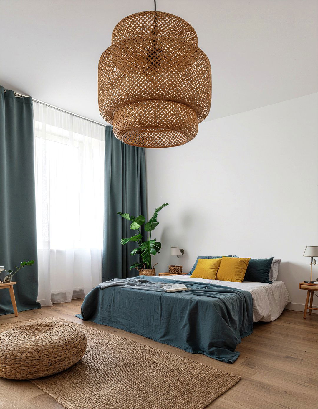 Woven bamboo pendant - 30 bedroom pendant lights
