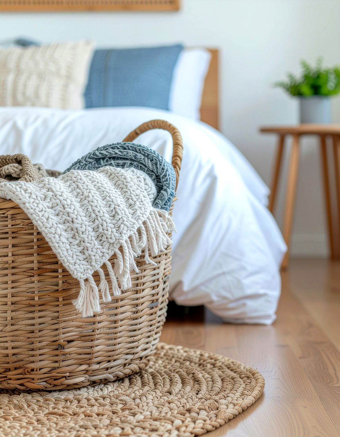 Woven basket - 30 bedroom accessories