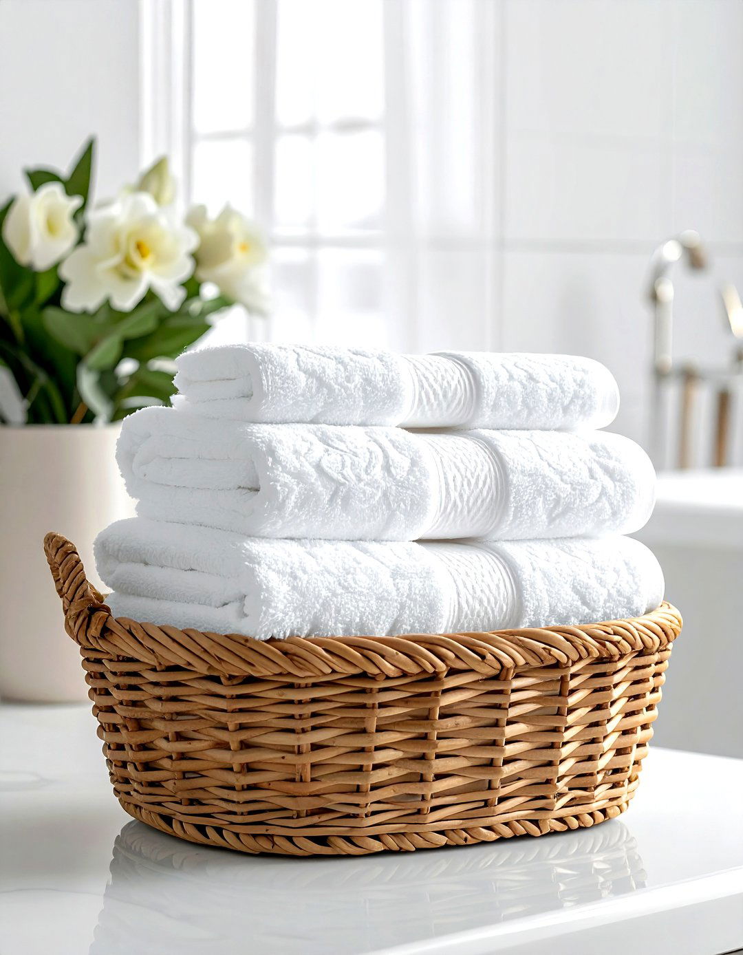 Woven basket for antique linens - 30 heirloom display ideas