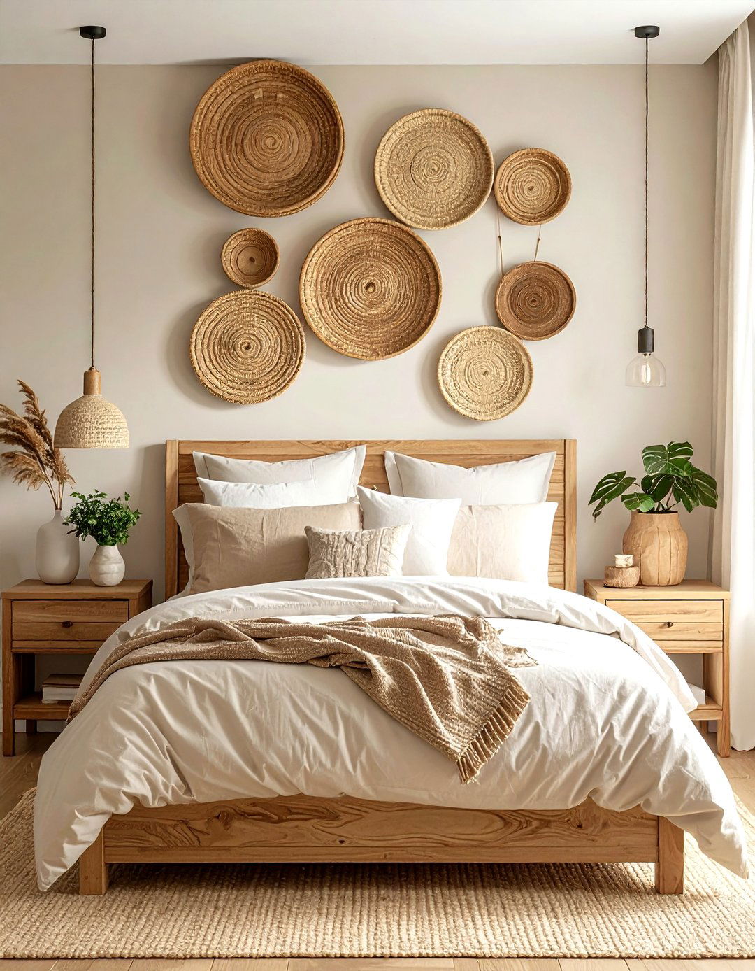Woven basket wall - 30 jungle decor ideas