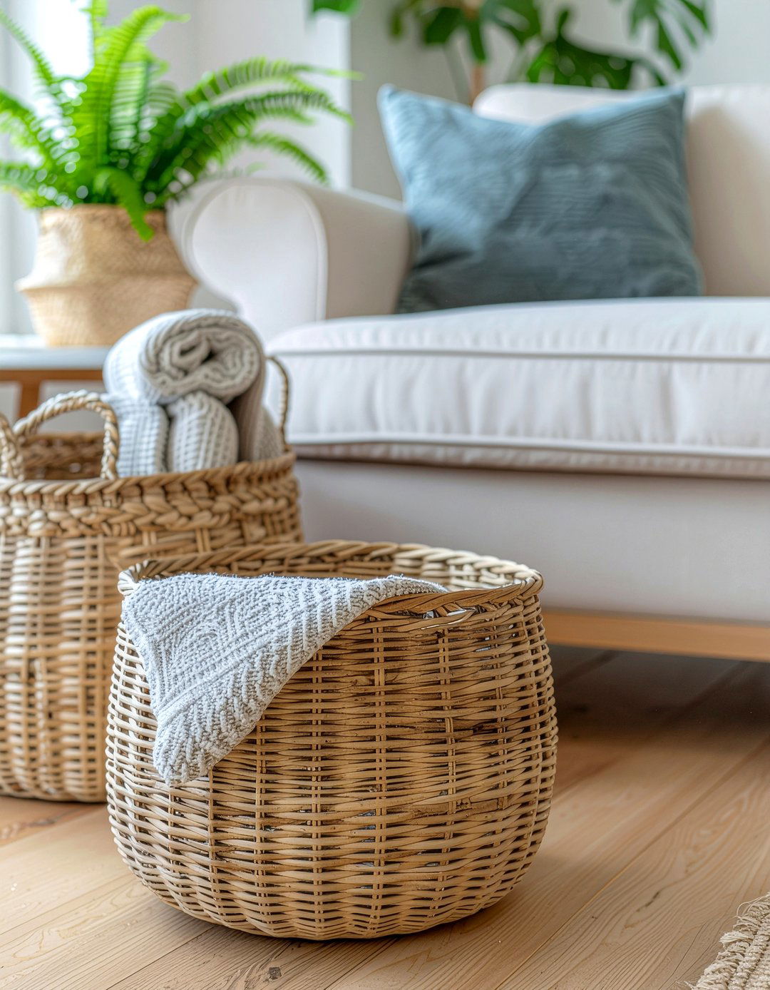 Woven baskets - 30 living room on a budget ideas