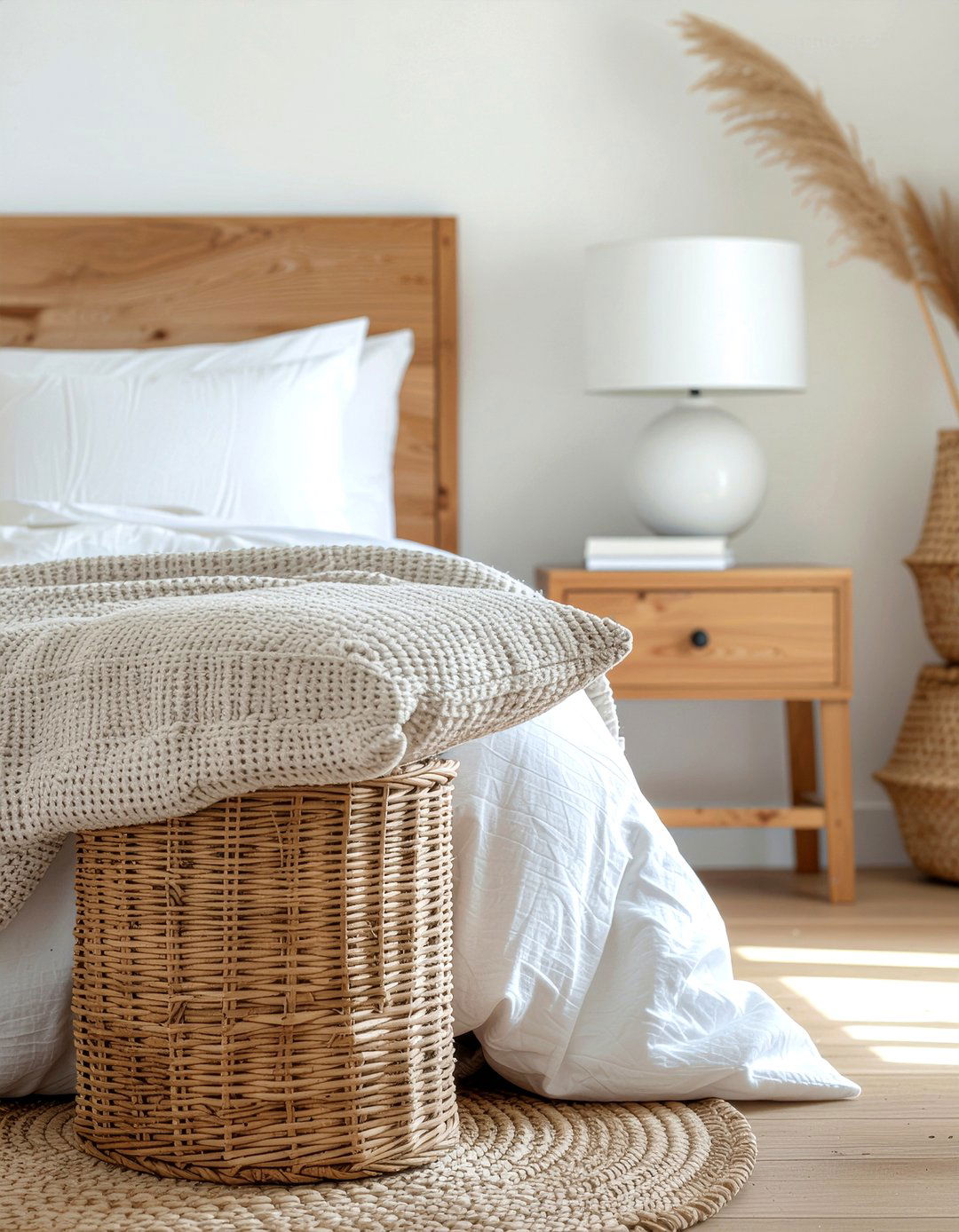 Woven baskets - 30 meditation bedroom ideas