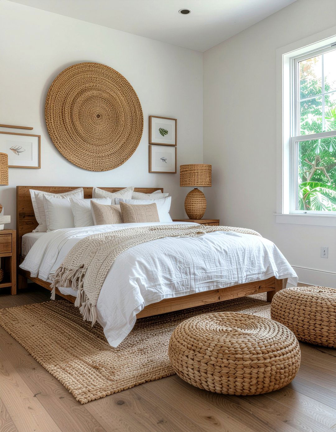 Woven bedroom decor - 30 beach themed bedroom ideas