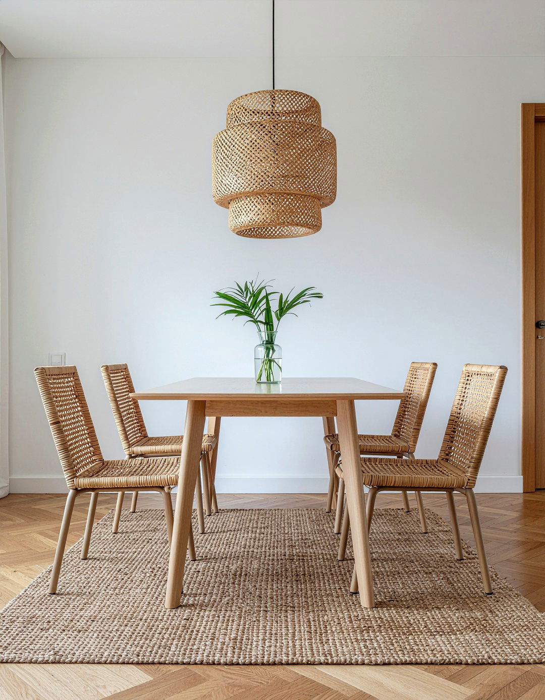 Woven dining room chairs - 30 rustic dining room ideas