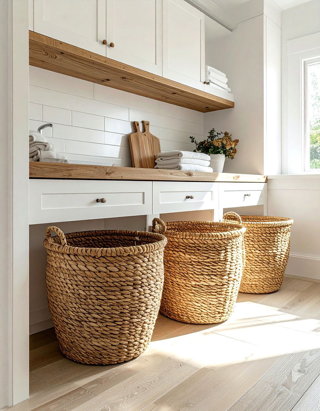 Woven laundry baskets - 30 decor glow-up ideas