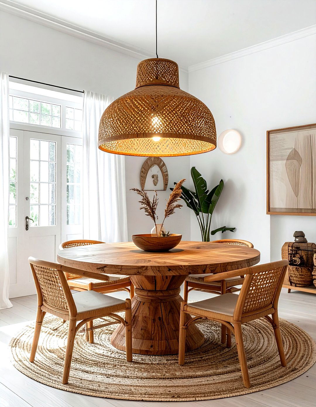 Woven pendant lamp - 30 weekend dining room project ideas