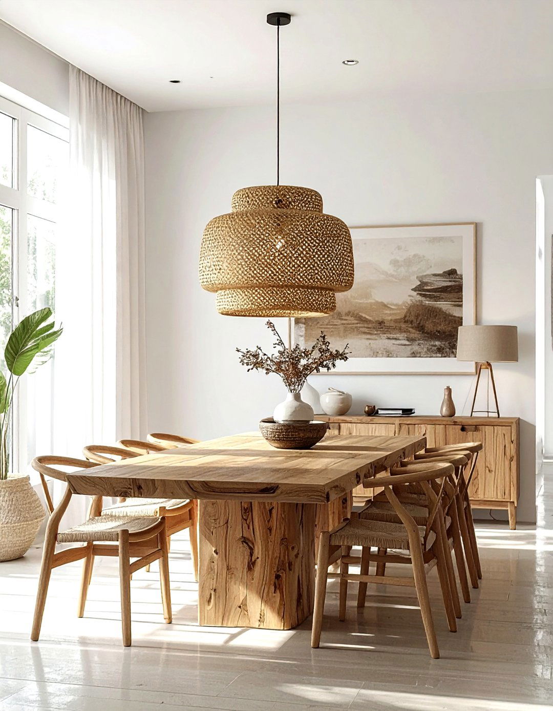 Woven pendant light - 30 desert modern decor ideas