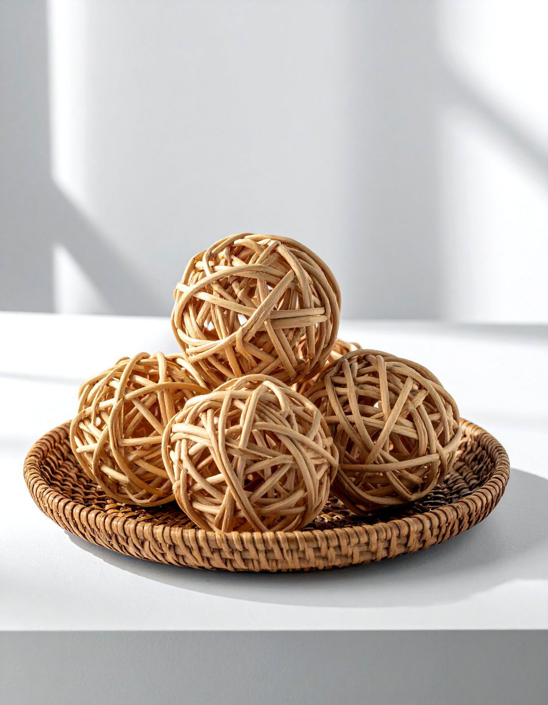 Woven rattan ball - 30 sphere decor ideas