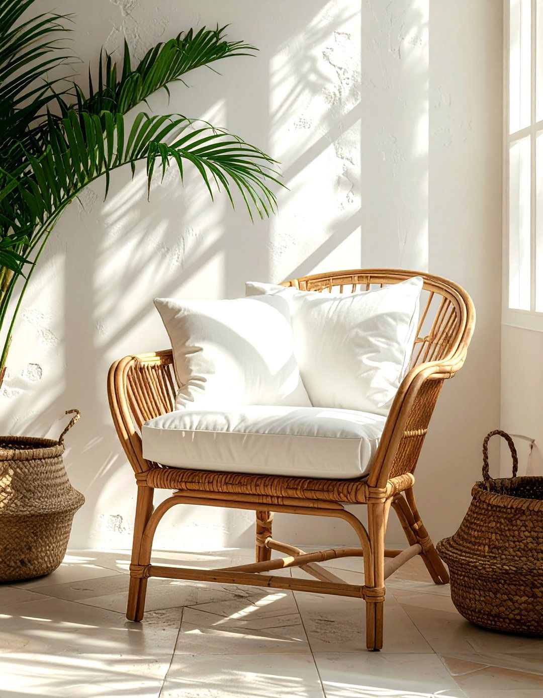 Woven rattan chair - 30 Mediterranean home decor ideas
