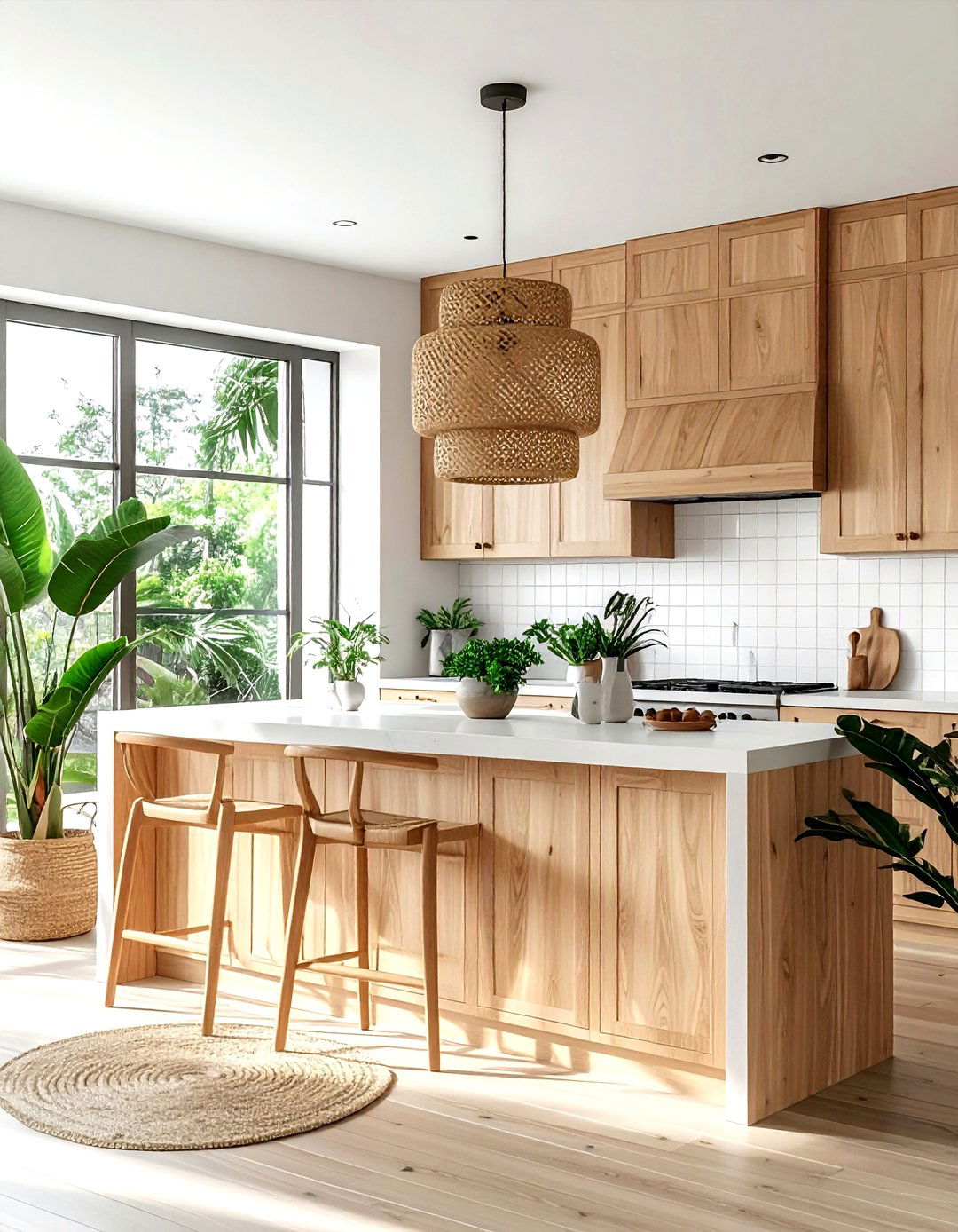 Woven rattan pendant - 30 kitchen lighting design