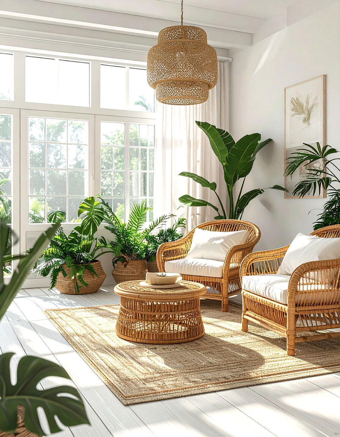 Woven rattan sunroom - 30 trending decor ideas