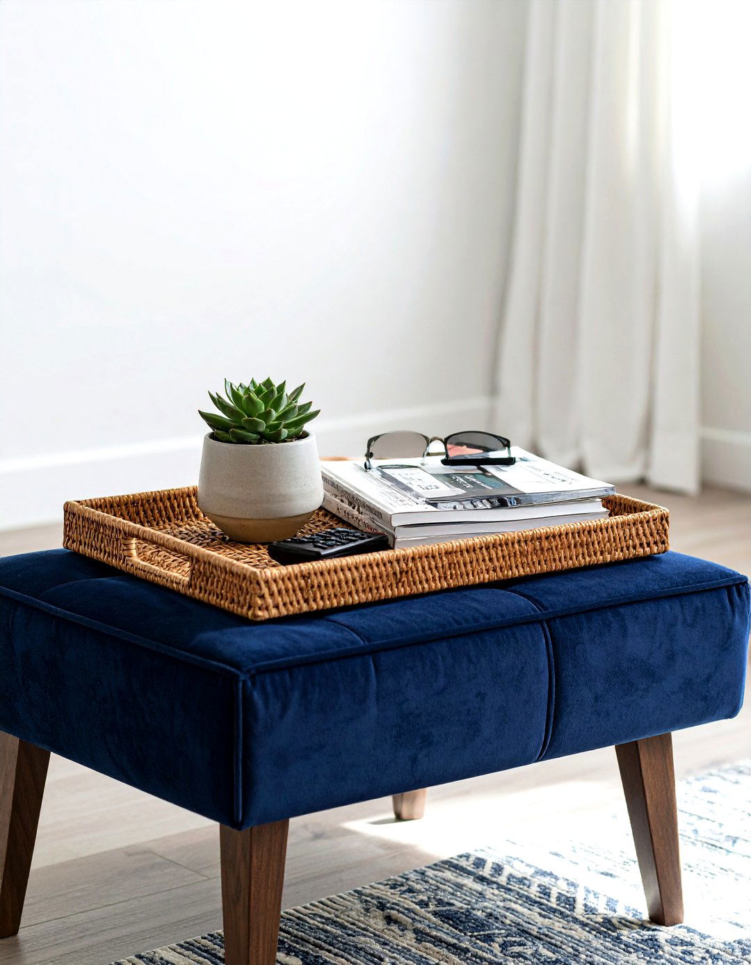 Woven rattan tray - 30 living room catch all trays