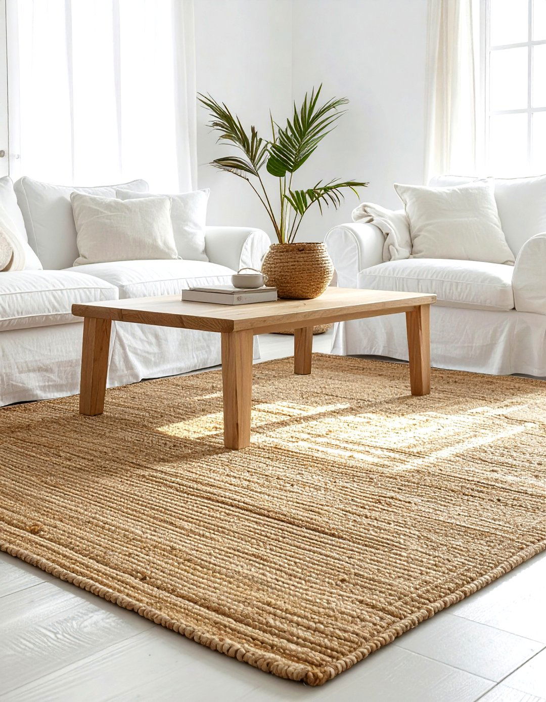 Woven seagrass rug - 30 coastal grandmother decor ideas