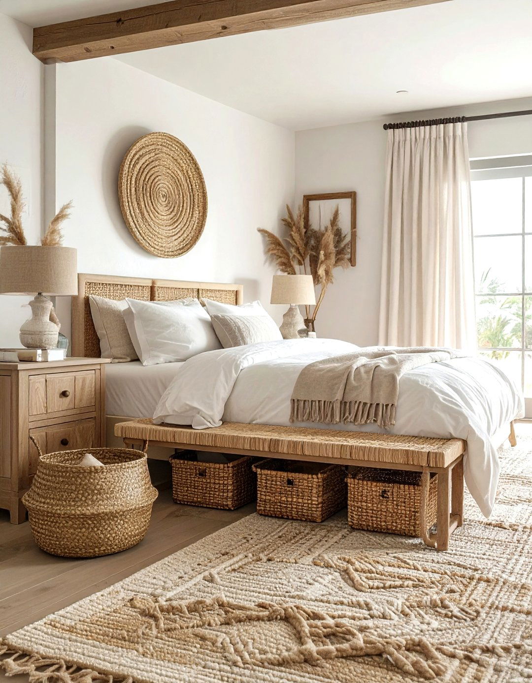 Woven storage baskets - 30 bedroom creative storage ideas