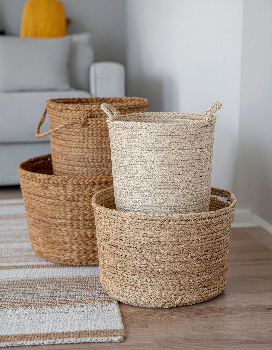Woven storage baskets - 30 living room storage ideas
