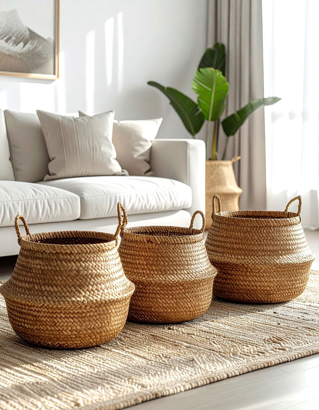Woven storage baskets - 30 low-maintenance decor ideas