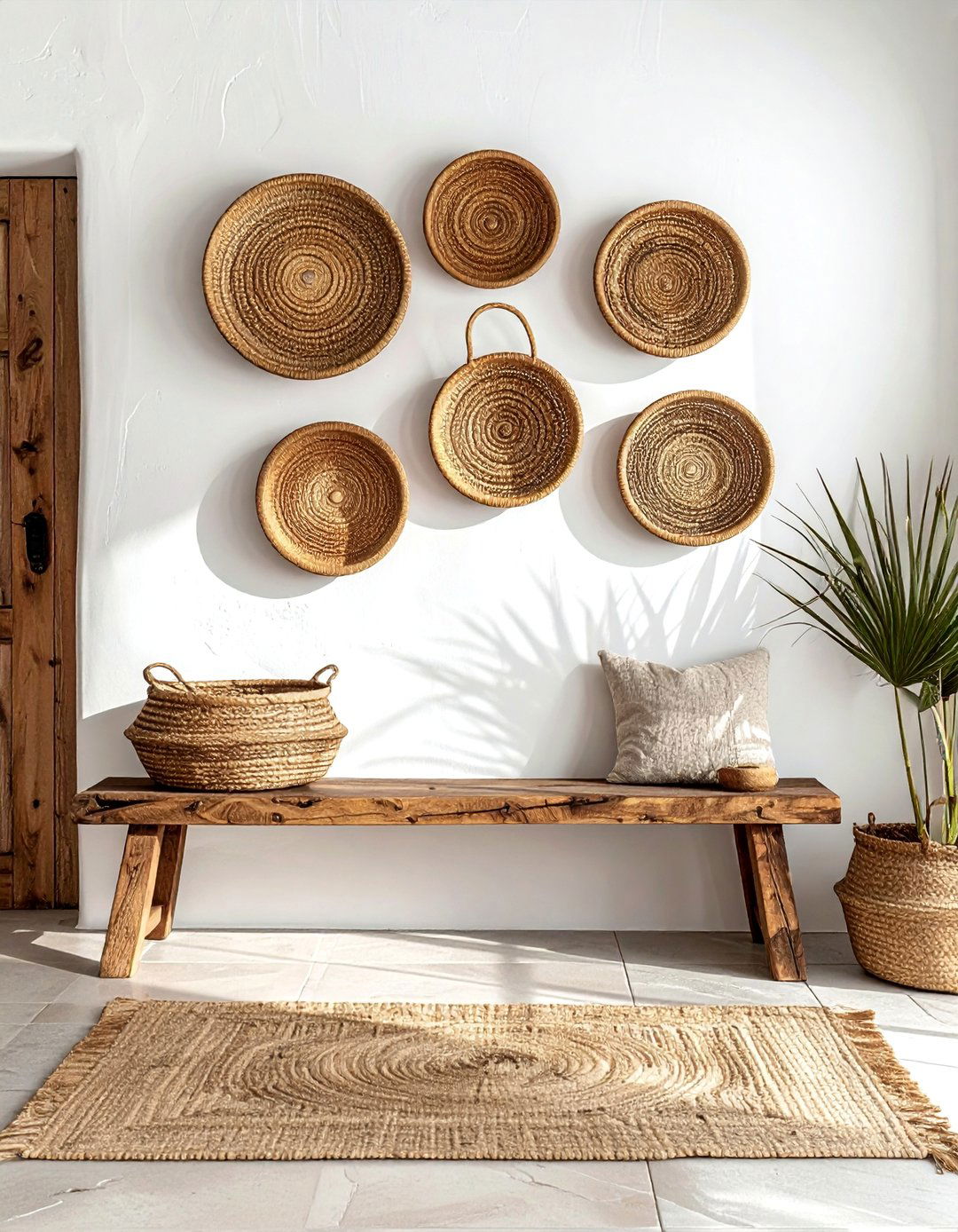 Woven wall basket - 30 Mediterranean home decor ideas