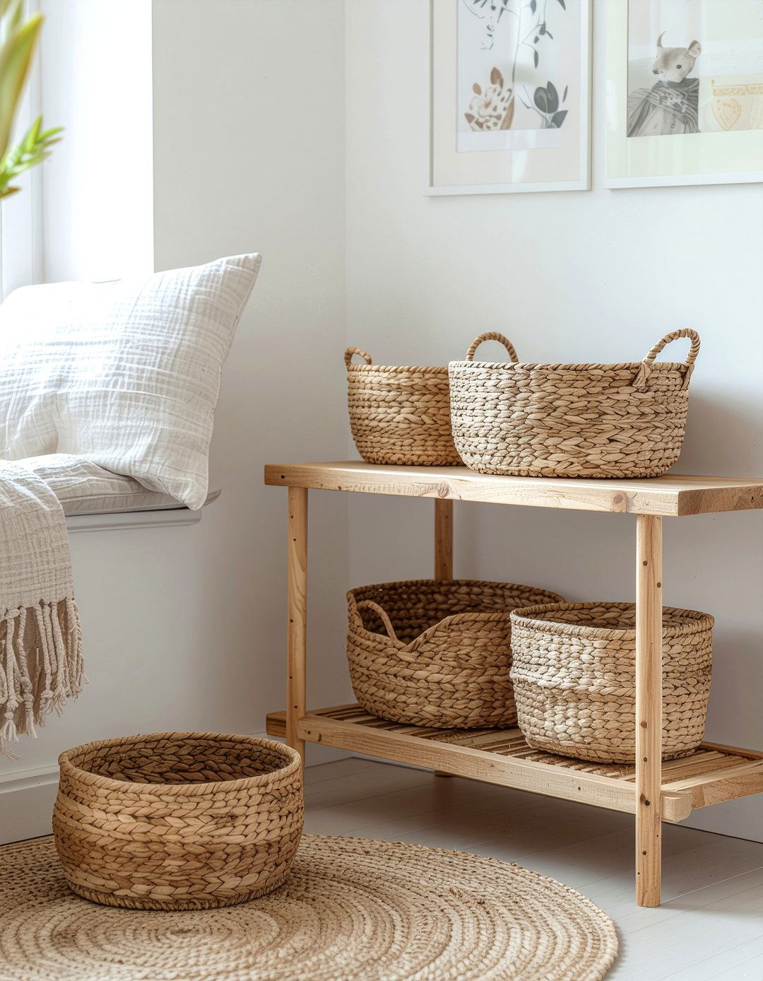 Woven wicker baskets - 30 countryside dining room ideas