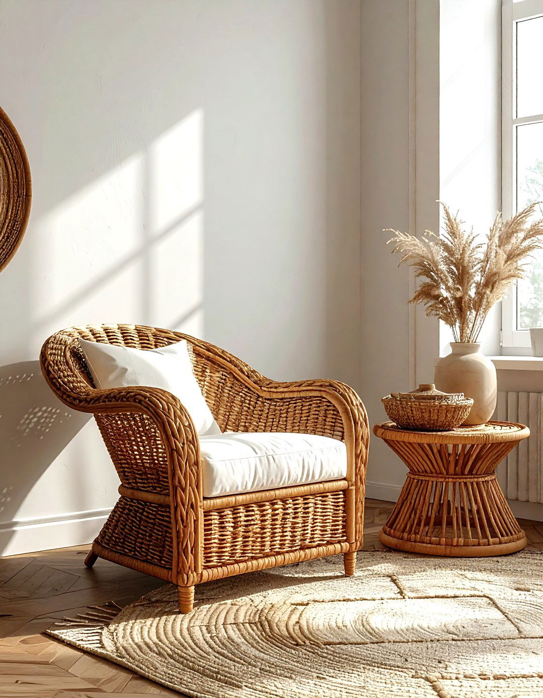 Woven wicker furniture - 30 peaceful decor ideas